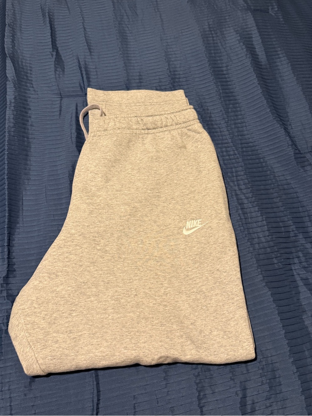 Nike Light Gray Men's Sweatpants with White Swoosh - 3XL